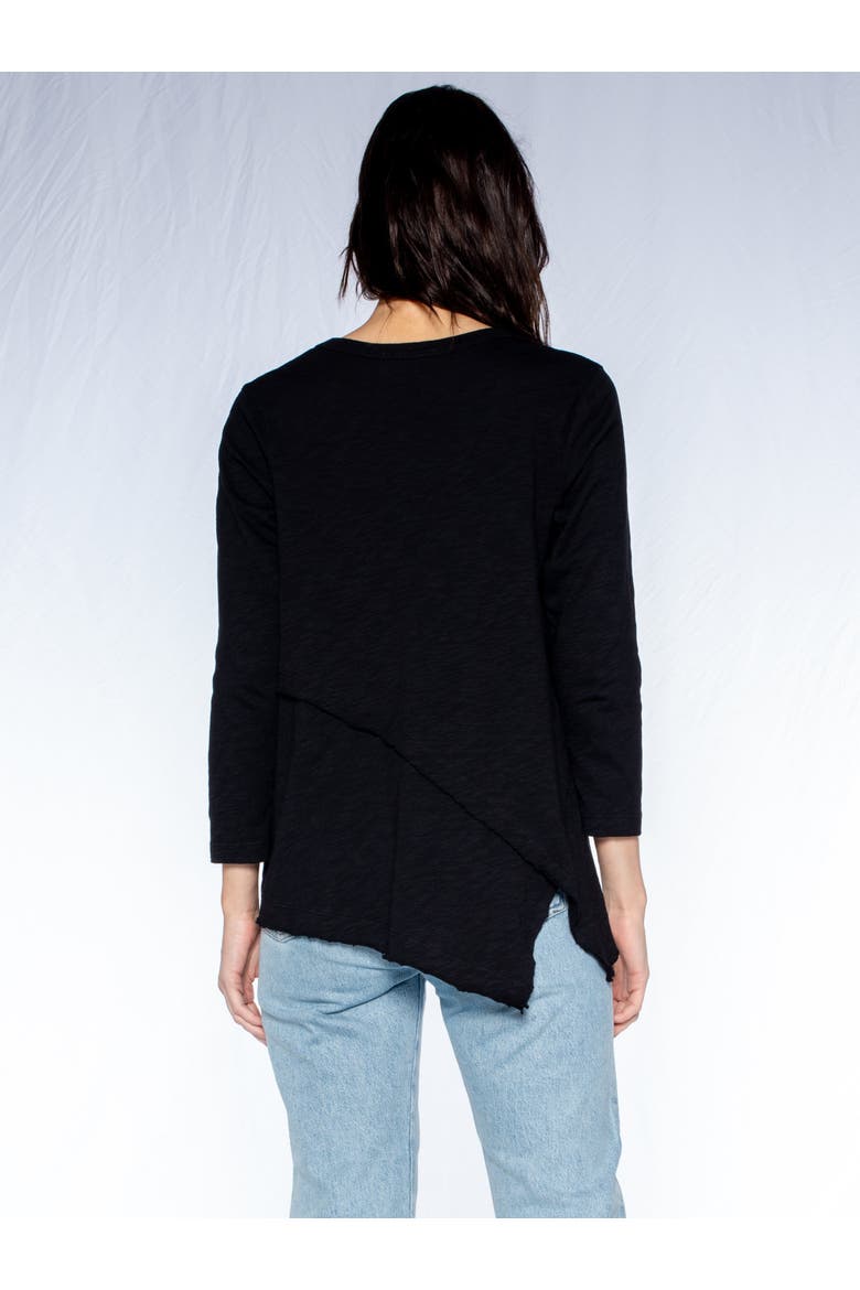 Crew 3/4 Sleeve EZ Cross Over Hem Shirt, Alternate, color, Grey Heather