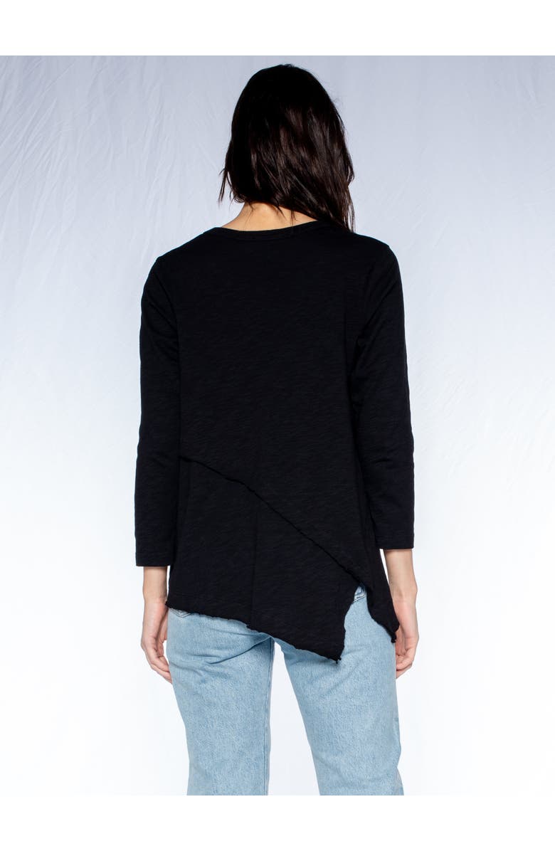 WILT Clothing Crew 3/4 Sleeve EZ Cross Over Hem Shirt, Alternate, color, Grey Heather