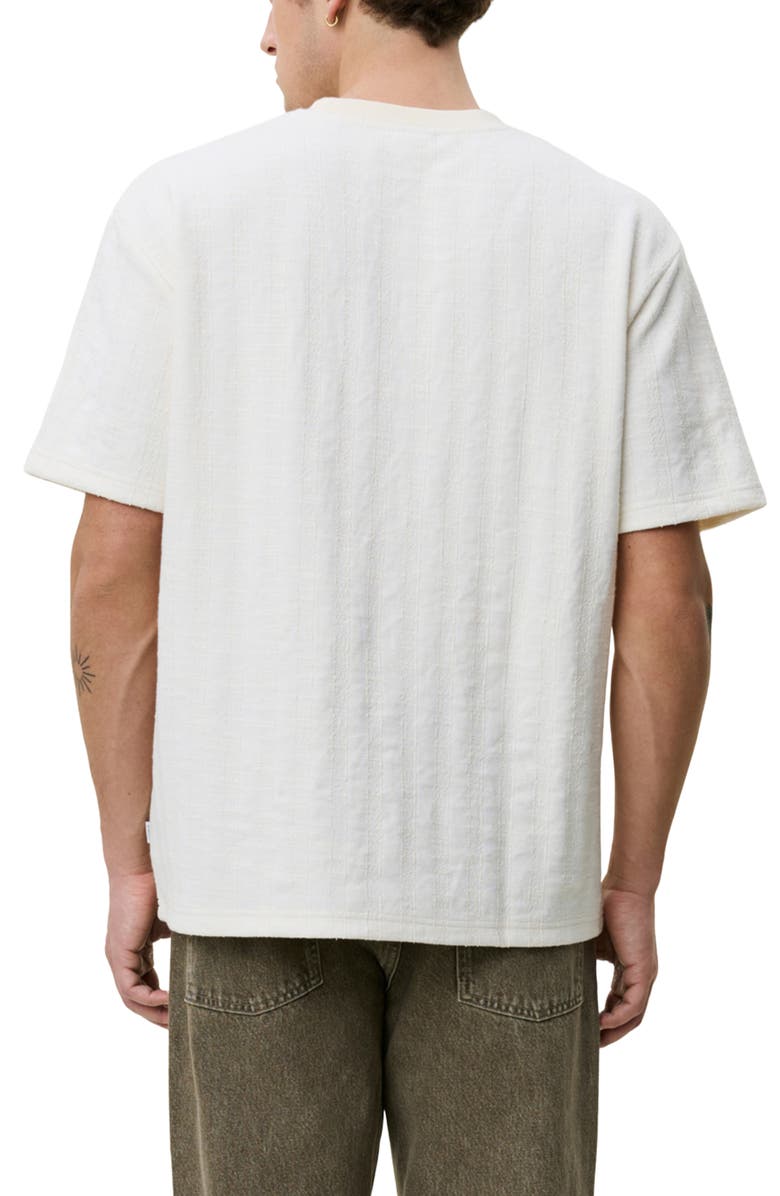 Les Deux Stripe Jacquard T-Shirt, Alternate, color, Eggnog White