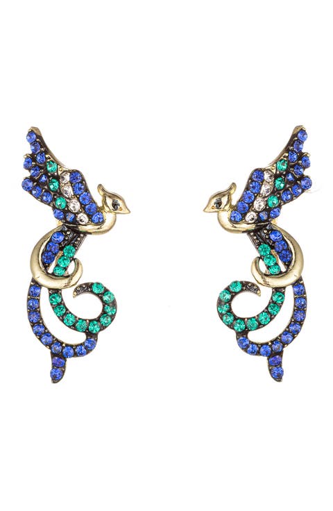 Blue Bird Drop Earrings