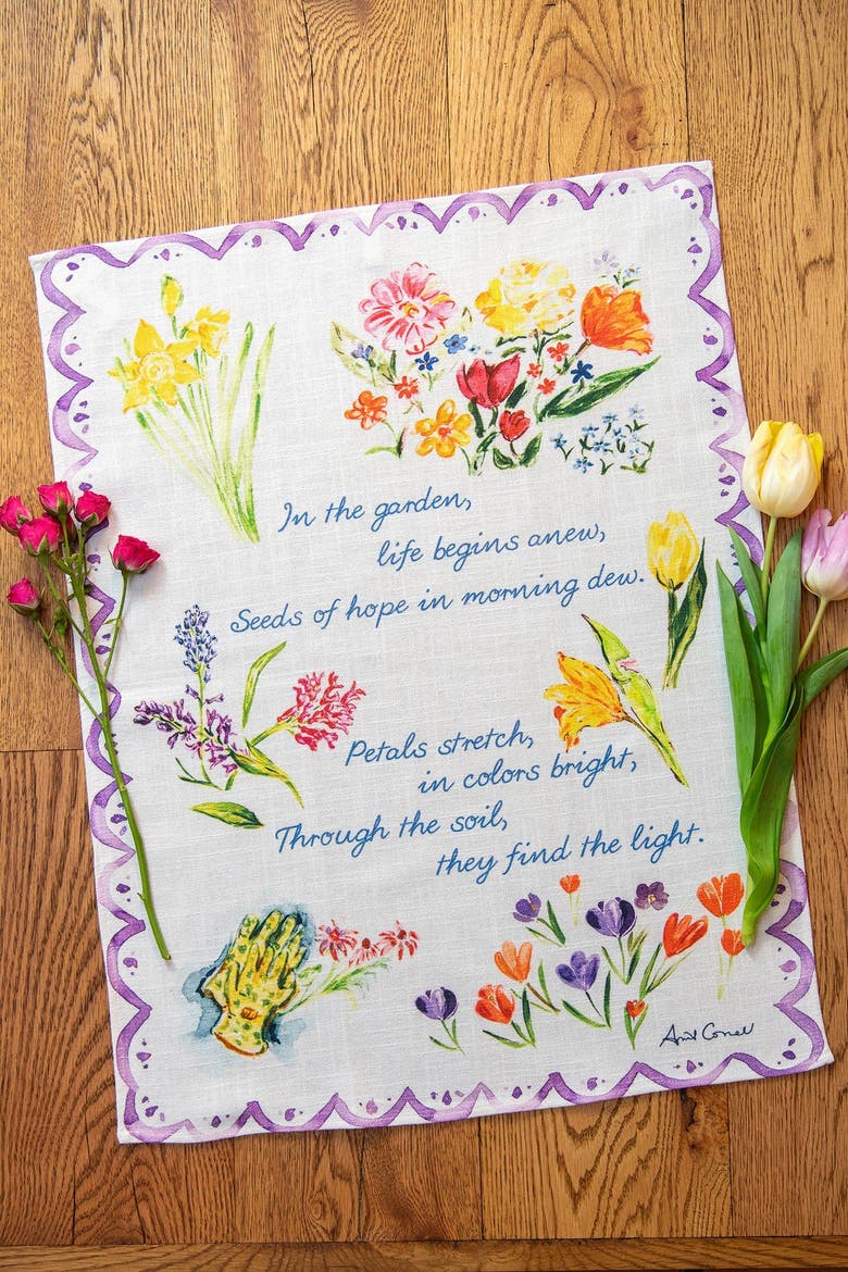 Spring Blooms Tea Towel, Alternate, color, Multi