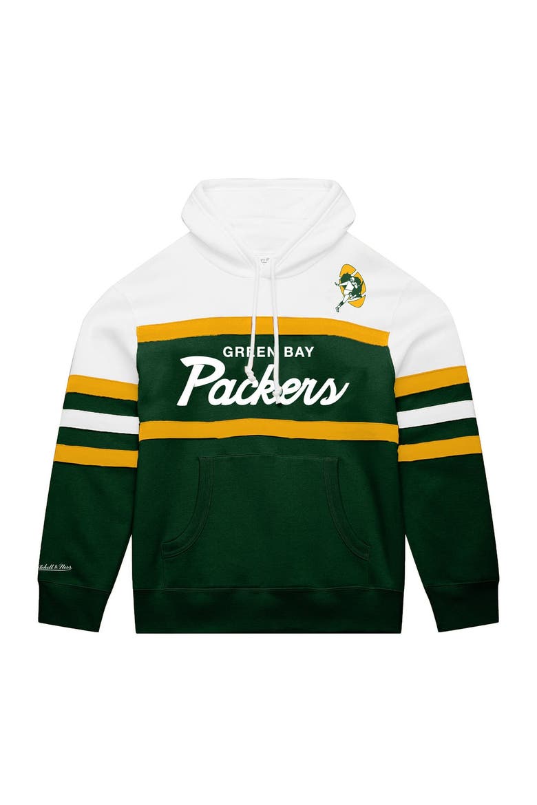 Men's Mitchell & Ness  White/Green Green Bay Packers Big & Tall Head Coach Hoodie, Main, color, White