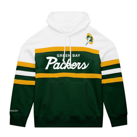 Men's Mitchell & Ness  White/Green Green Bay Packers Big & Tall Head Coach Hoodie
