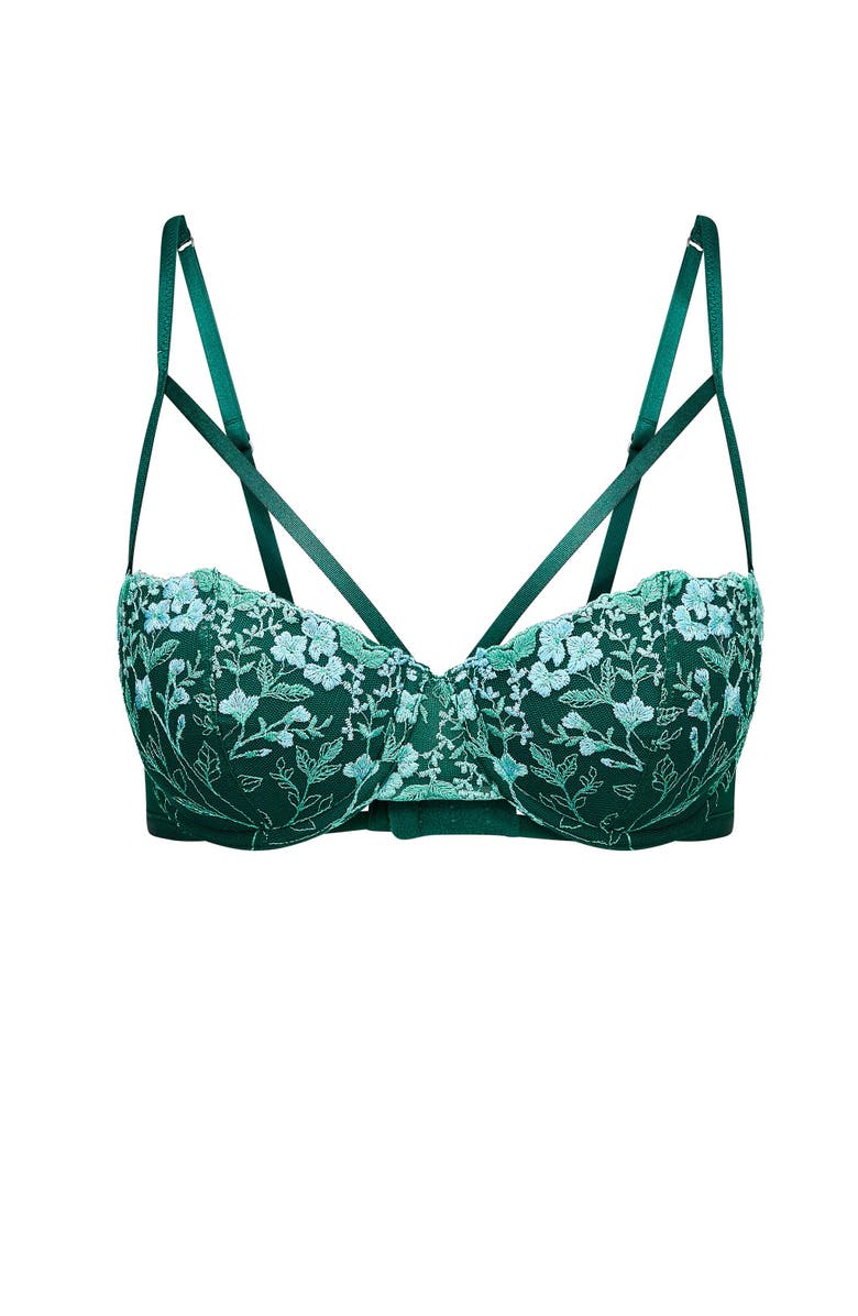 Adore Me Fern Contour Balconette Bra, Alternate, color, Dark Green