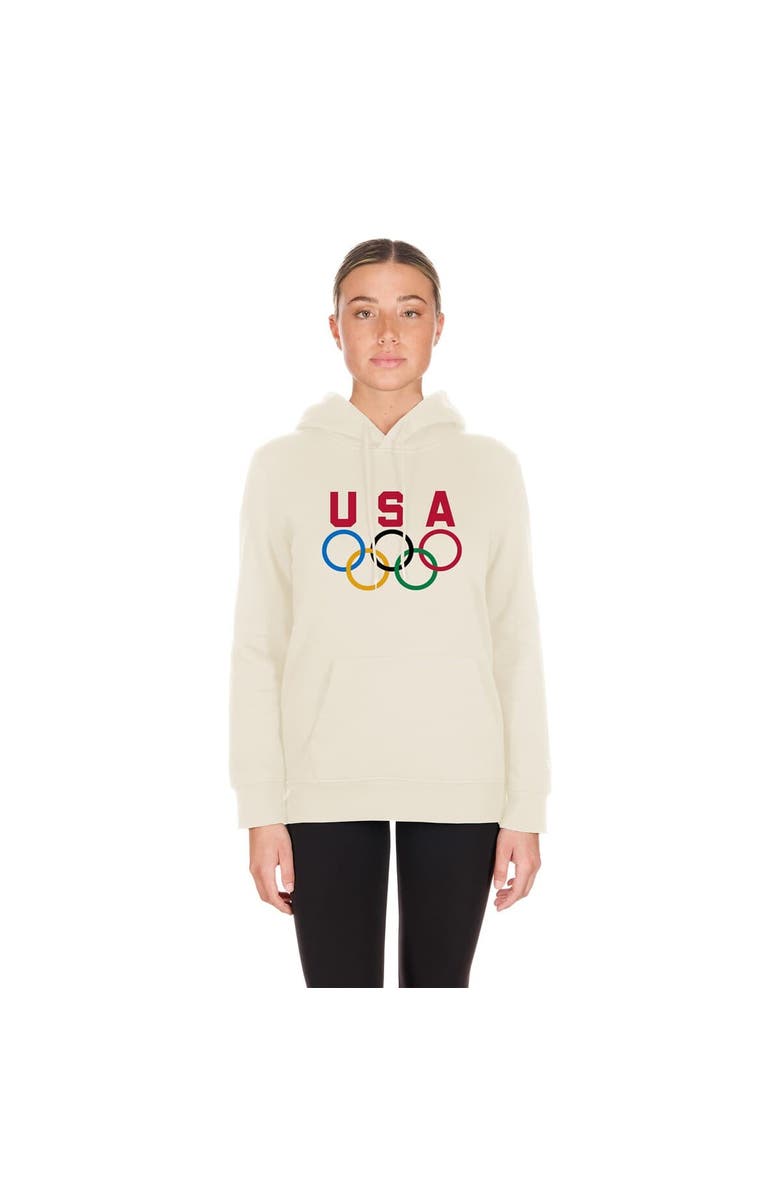 New Era Women's New Era Cream Team USA 5 Rings Chrome Pullover Hoodie, Alternate, color, Cream