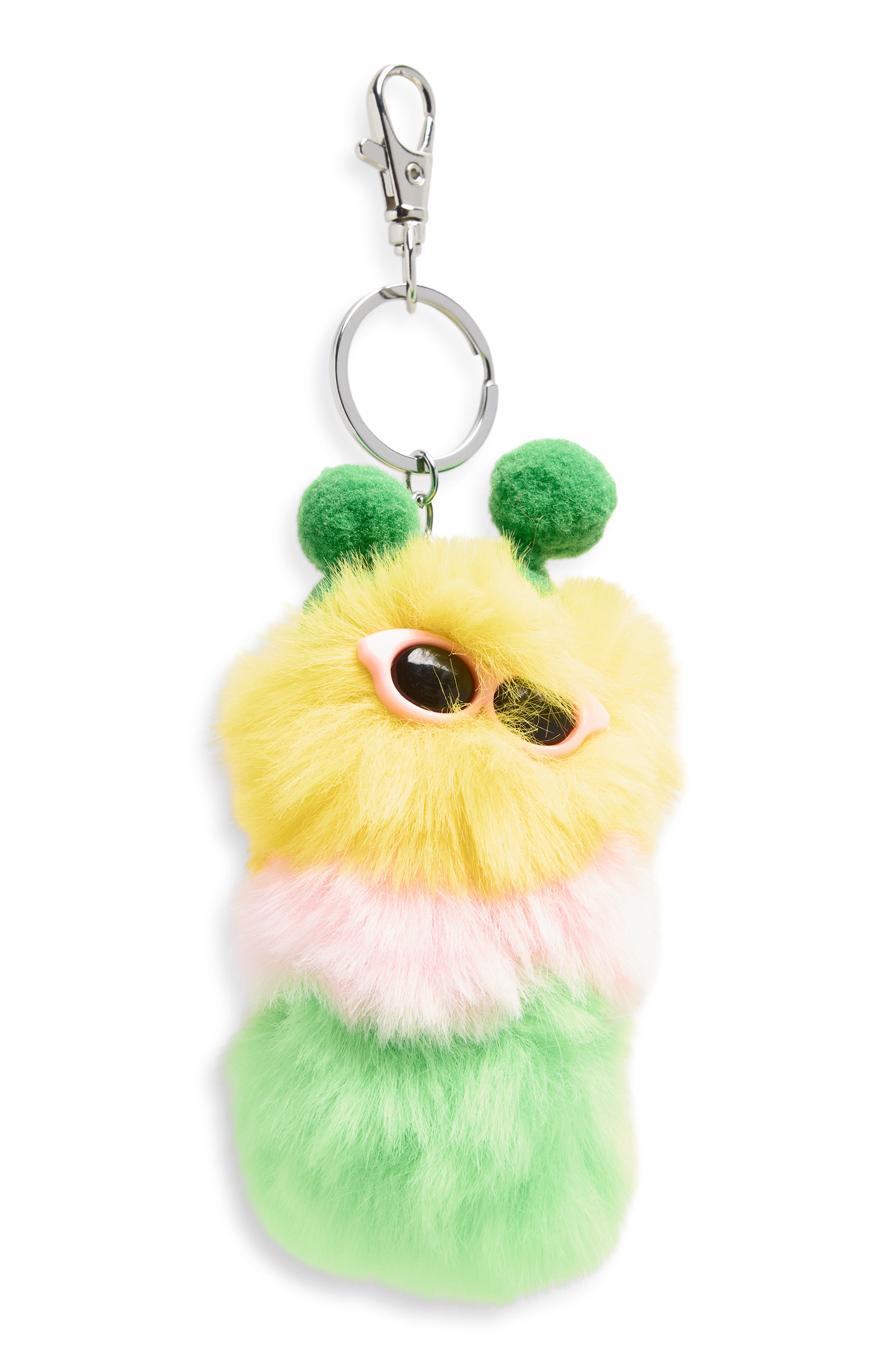 Ruby & Ry Fuzzy Caterpillar Key Chain, Main, color, Green