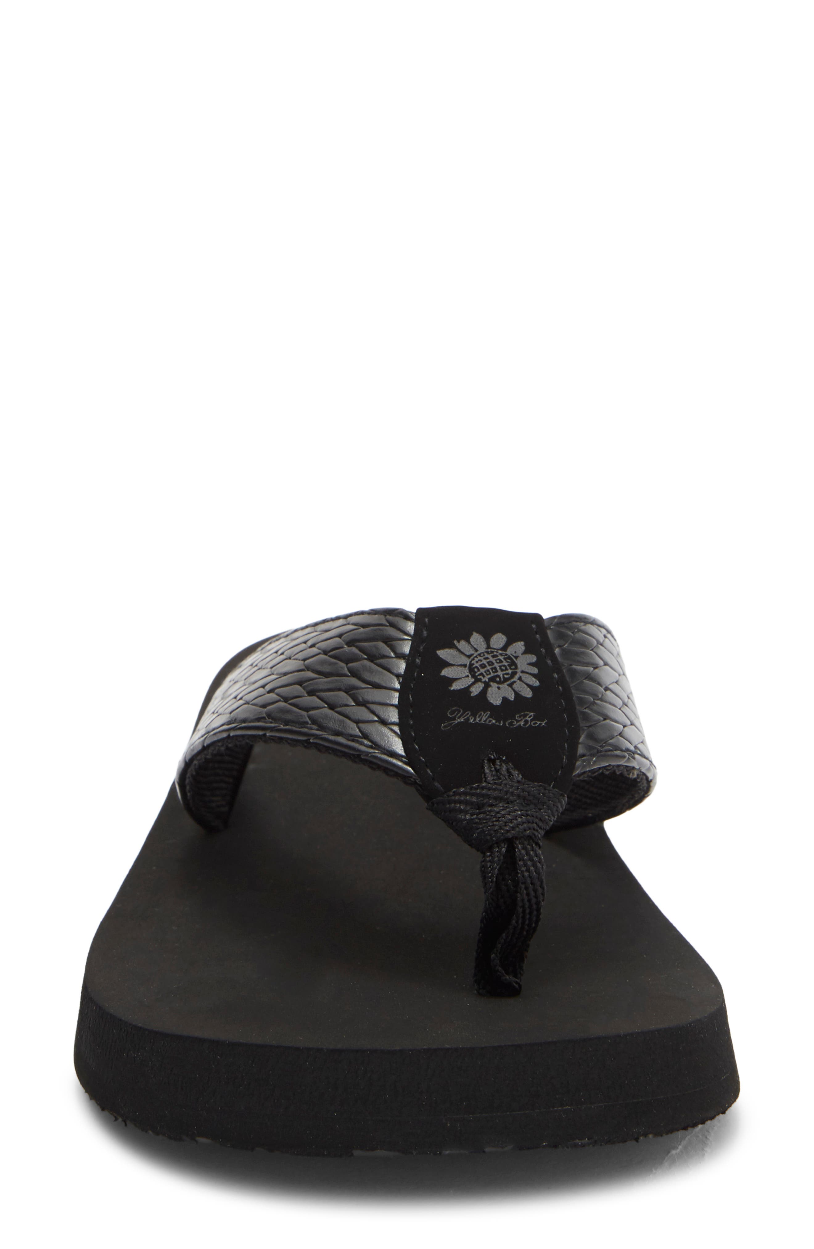 Yellow Box Premium Flax Platform Flip Flop, Alternate, color, Black