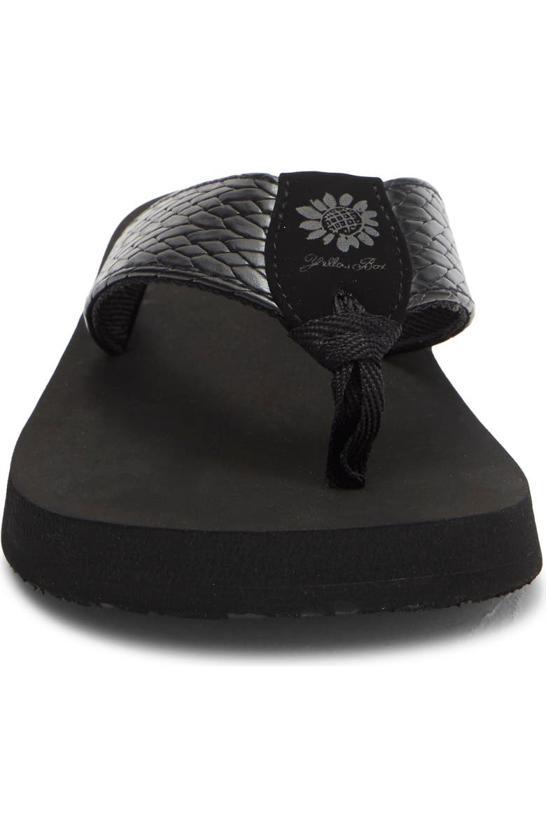 Yellow Box Premium Flax Platform Flip Flop, Alternate, color, Black