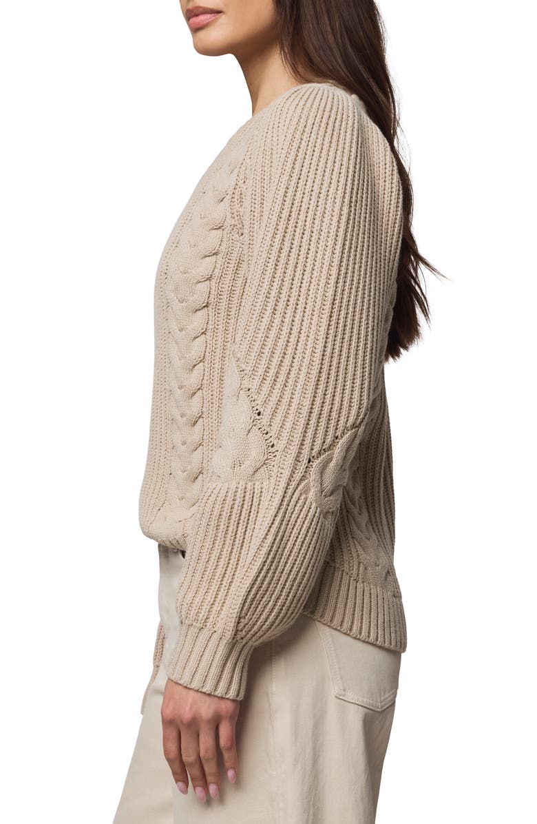 Splendid Sophie Mixed Stitch Cotton Blend Sweater, Alternate, color, Light Camel Beige