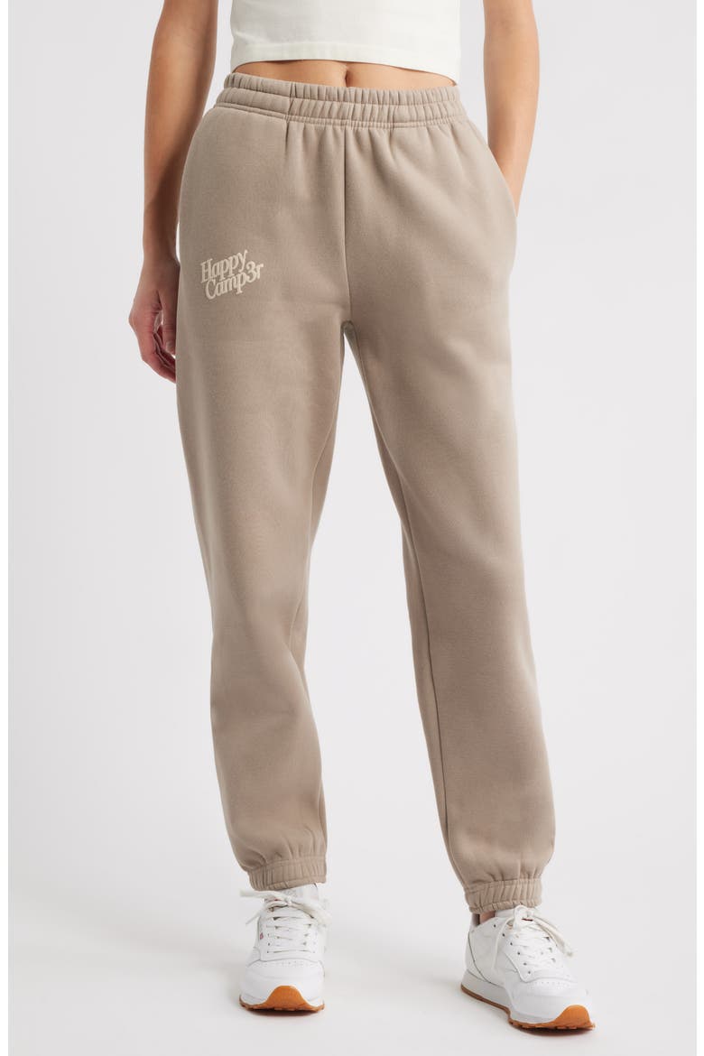 Puff Series Core Logo Cotton Blend Joggers, Main, color, TAUPE