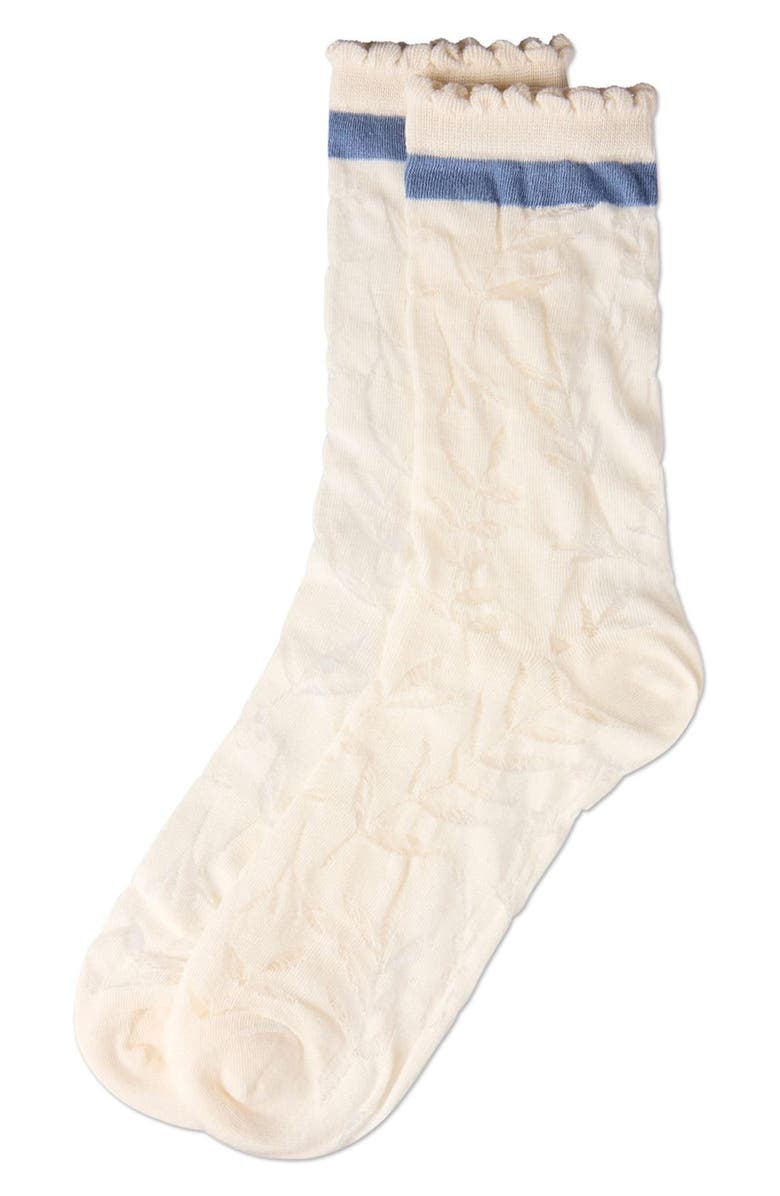 MeMoi Fern Leaf Crew Socks, Main, color, 