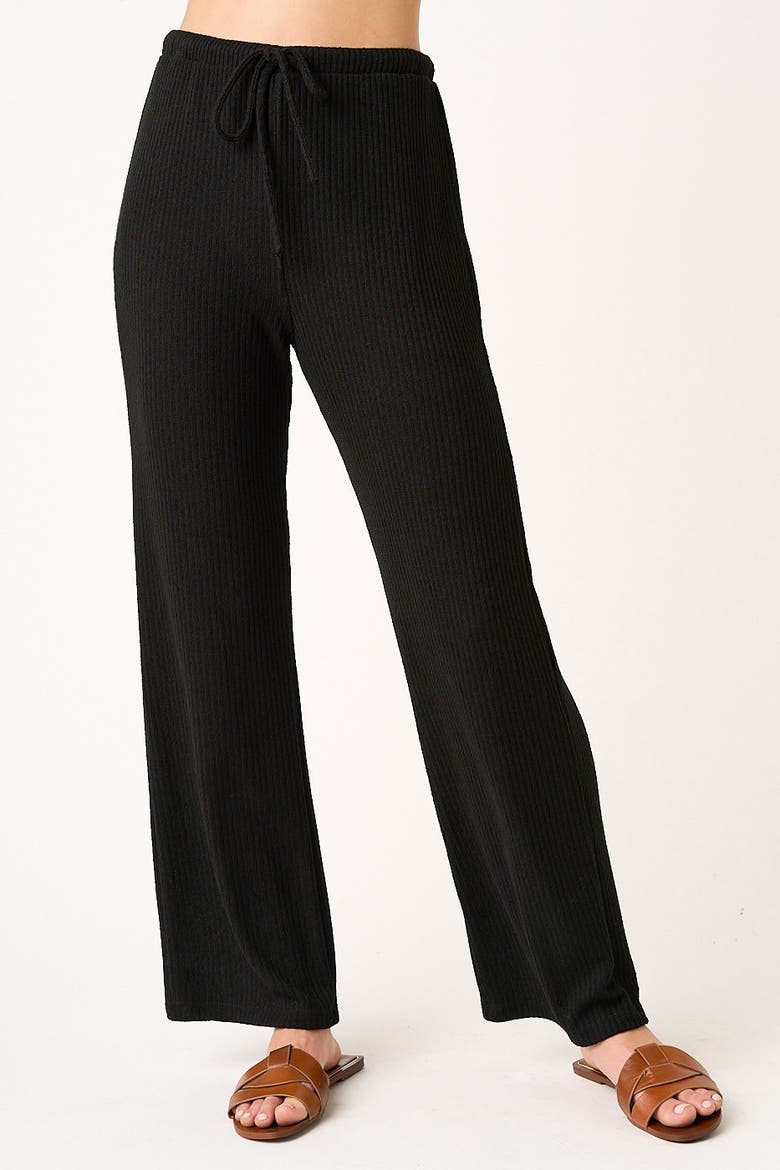 Rib Knit Tank and Pant Set, Alternate, color, Black