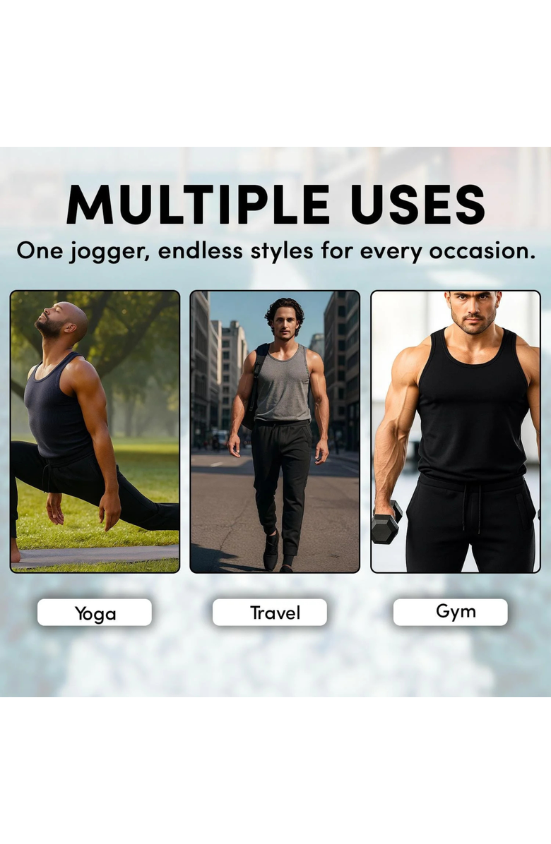 BenBen Mens Ultra Soft Singe Pack Dual Zipper Jogger, Alternate, color, Black