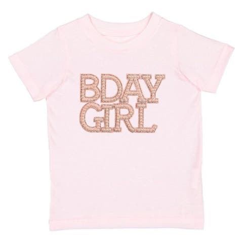 Pearl BDay Girl Patch Short Sleeve T-Shirt (Baby, Toddler, Little Kid & Big Kid)