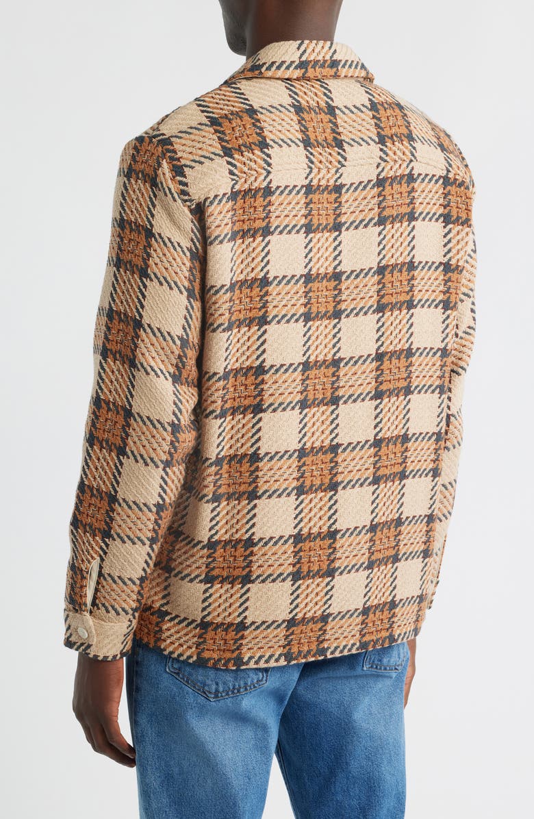 Wax London Whiting Check Cotton Blend Button-Up Shirt Jacket, Alternate, color, Beige Multi