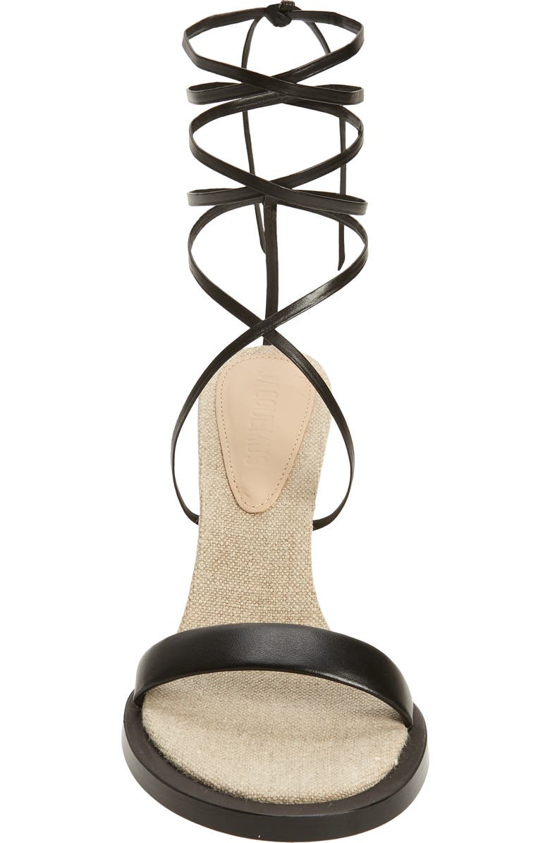 Jacquemus Les Carre Rond Asymmetrical Leather Sandal, Alternate, color,