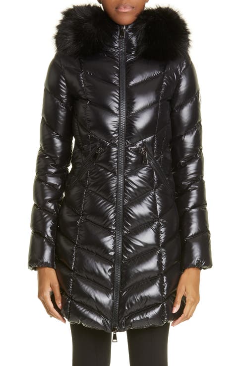 Fulmarre Quilted Down Coat with Faux Fur Trim