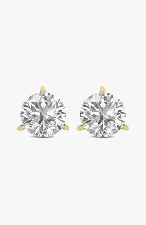 14K Gold Essence Lab 0.75 Carat Diamond Earrings