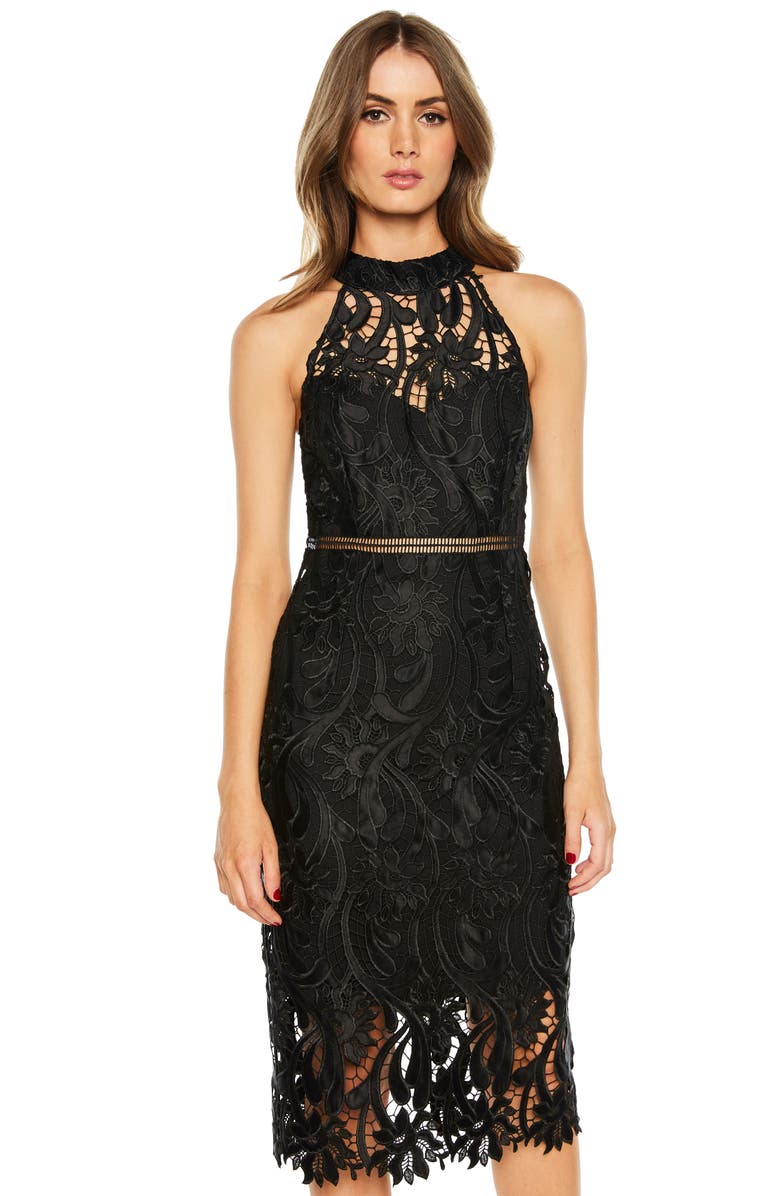 Bardot Isa Lace Halter Dress, Alternate, color,