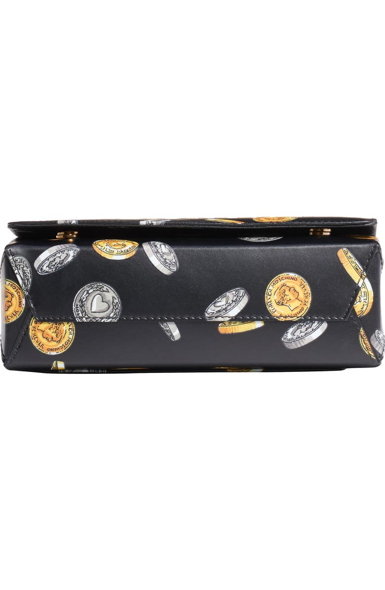 Moschino Logo Coin Print Faux Leather Crossbody Bag, Alternate, color,