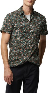 Rodd & Gunn Eglinton Flat Floral Short Sleeve Cotton Button-Up Shirt