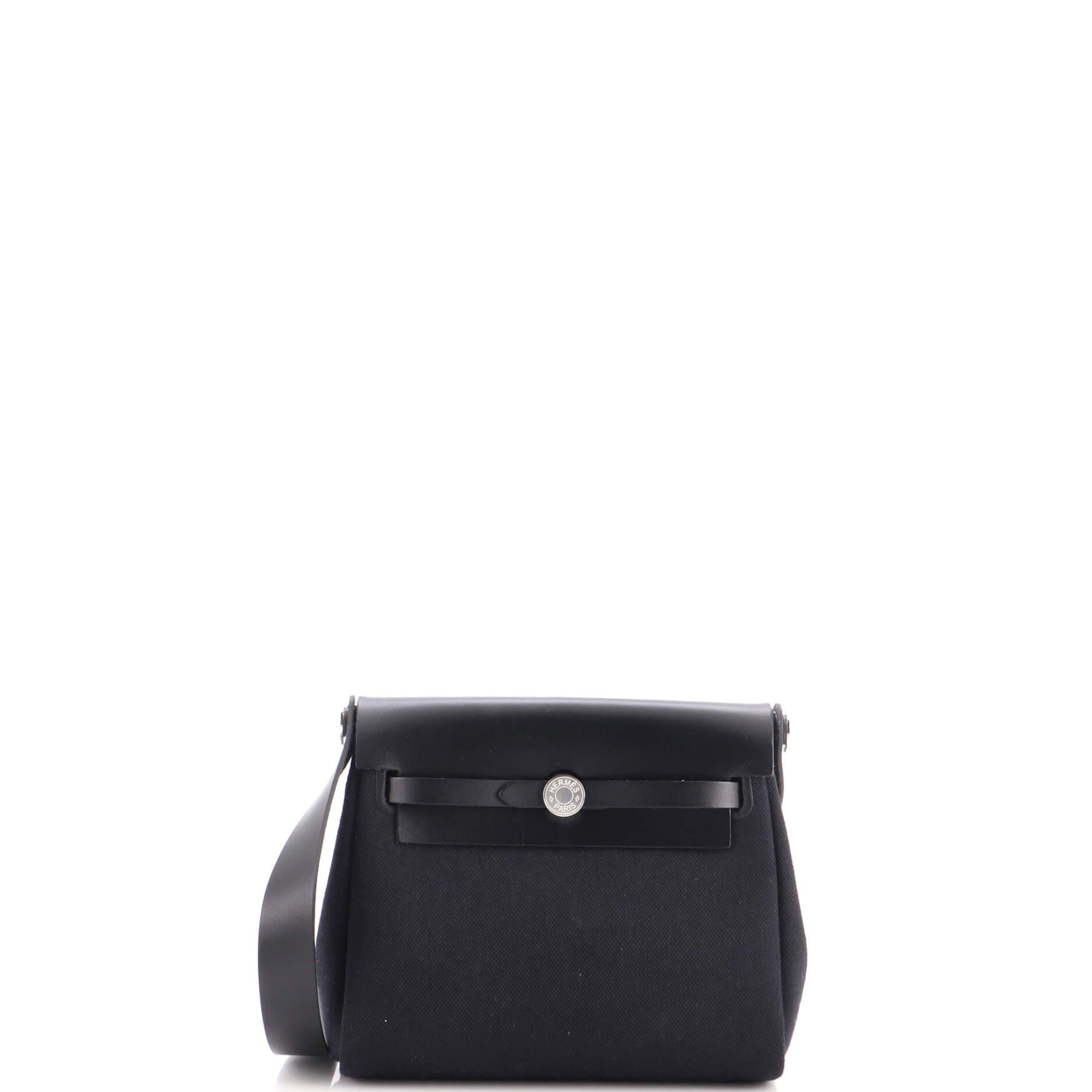 Herbag Zip Toile and Leather 20, Main, color, Black
