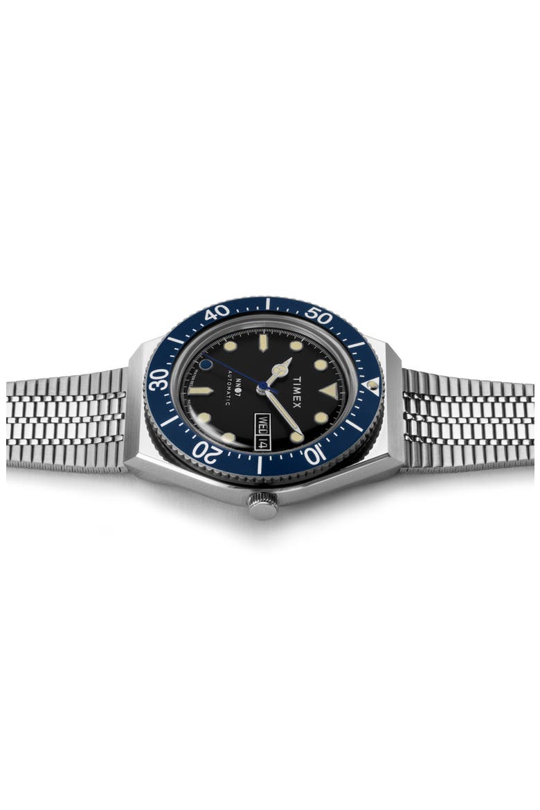 x Timex M79 Limited Edition Automatic Mesh Strap Watch, 40mm, Alternate, color, NAVY BLUE