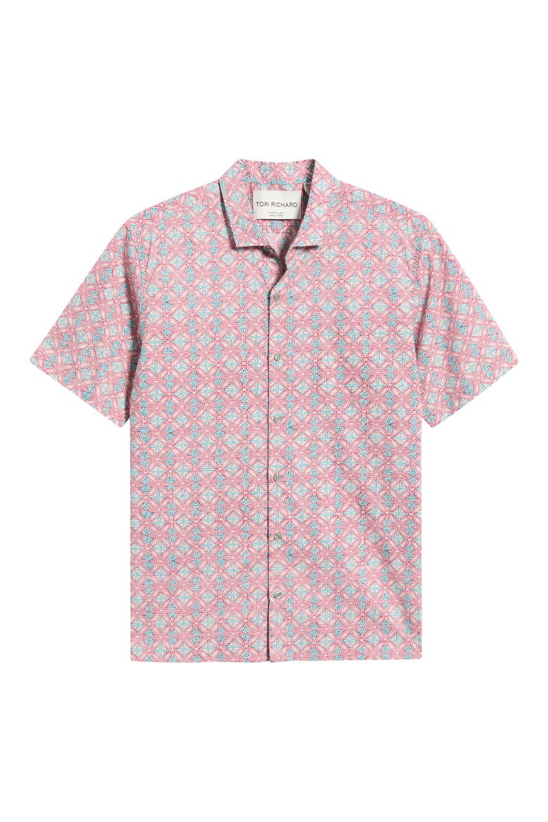 Sanganeri Cotton Shirt, Alternate, color, TOMATO
