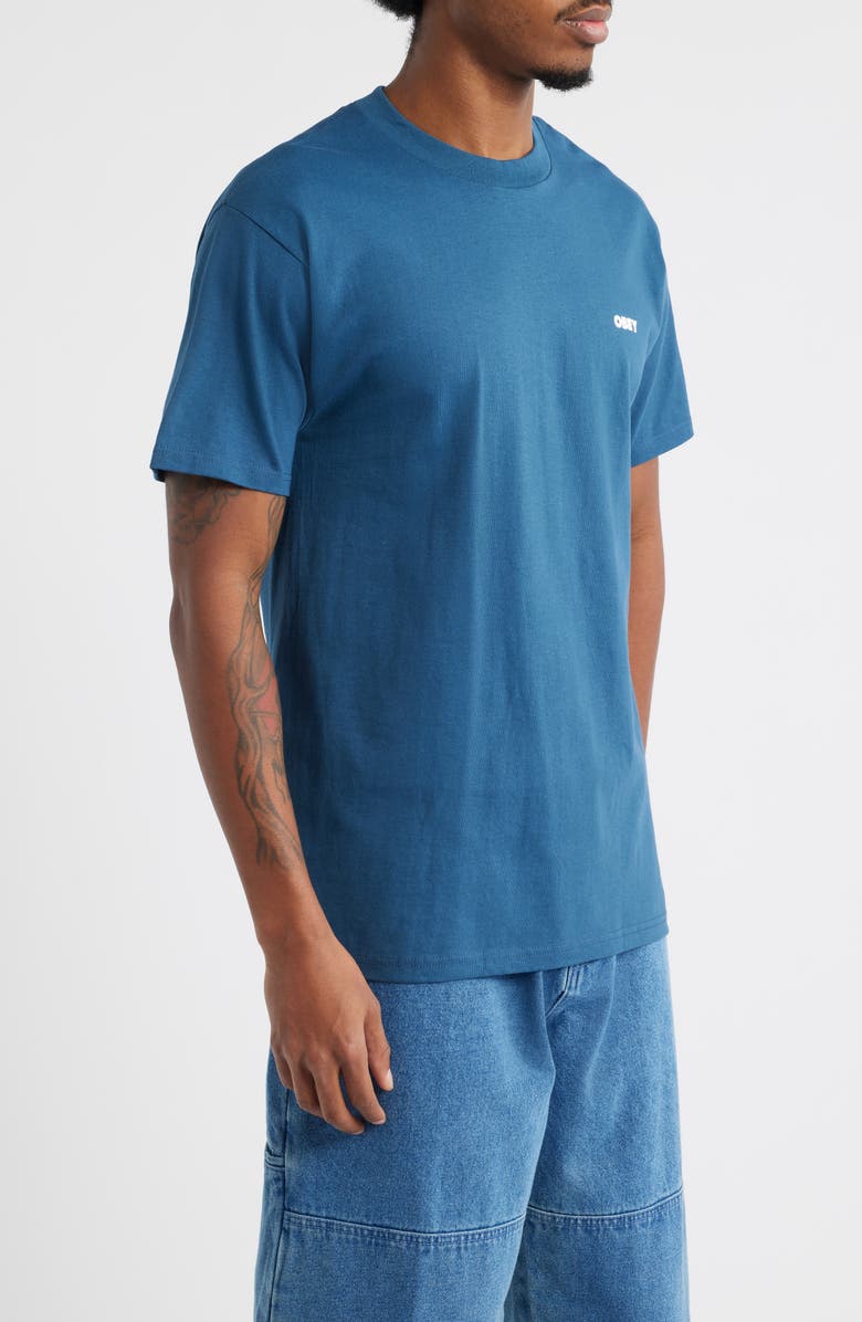 Obey Icon Eye Wreath Cotton Graphic T-Shirt, Alternate, color, Harbor Blue