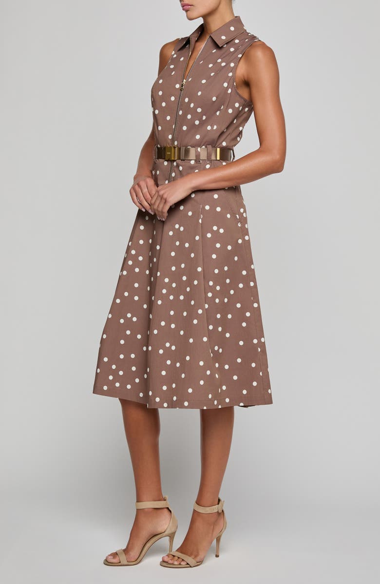 L'AGENCE Kylo Polka Dot Belted Shirtdress, Alternate, color, Cardamom/ Ecru Polka Dot