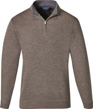 David Donahue Solid Quarter Zip Sweater
