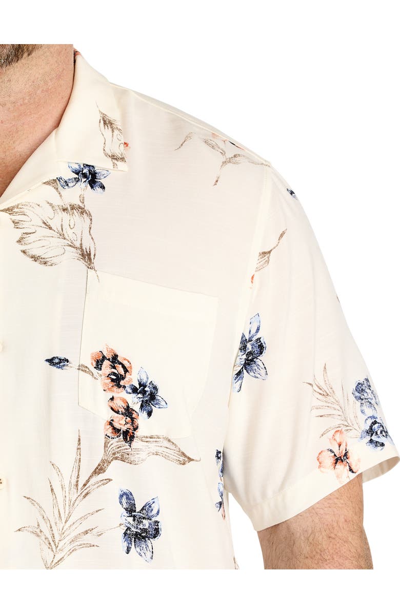 Tommy Bahama Big & Tall Veracruz Cay Vintage Flora Sport Shirt, Alternate, color, Vanilla Ice
