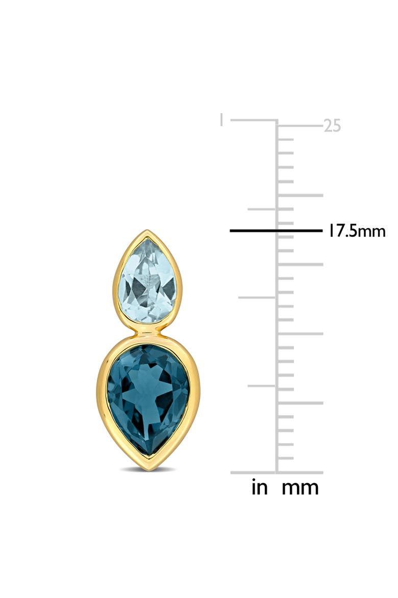 Blue Topaz 2-Stone Drop Earrings 14K, Alternate, color, Topaz