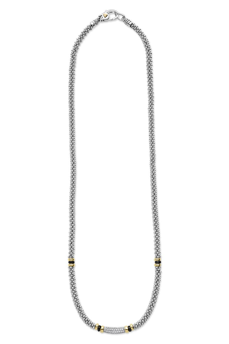 Two-Tone Black Ceramic Caviar Diamond Necklace, Alternate, color, TWO TONE