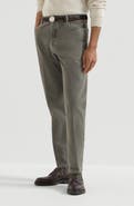 Brunello Cucinelli Garment-dyed denim iconic fit five-pocket trousers