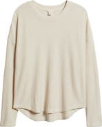 Caslon® Long Sleeve Waffle Knit T-Shirt