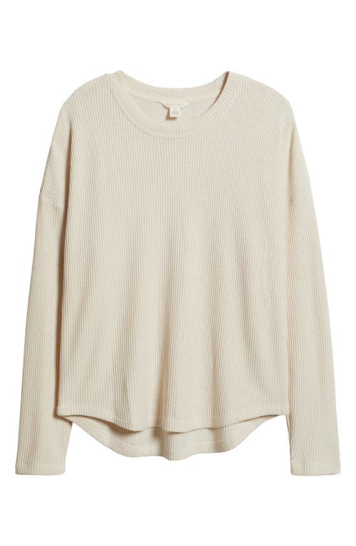 Caslonr Caslon(r) Long Sleeve Waffle Knit T-shirt In White
