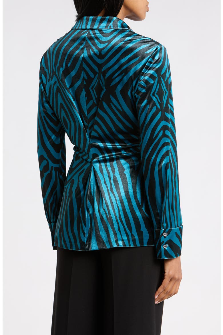 Soluck Velvet Button Down Shirt, Alternate, color, ZEBRA BLUE LG