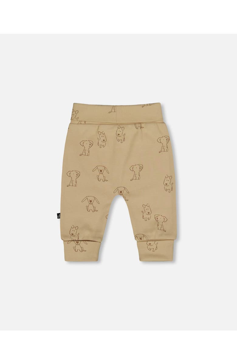 Deux par Deux Organic Cotton Evolutive Pants Dogs, Alternate, color, Beige