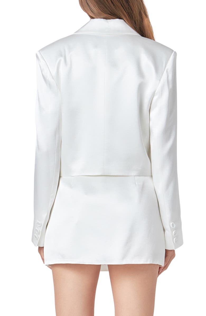 Endless Rose Double Breasted Crop Satin Blazer, Alternate, color, 