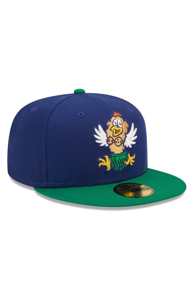 New Era Men's New Era Royal New Hampshire Fisher Cats Coconut Chicken Tender Theme Night 59FIFTY Fitted Hat, Alternate, color, 