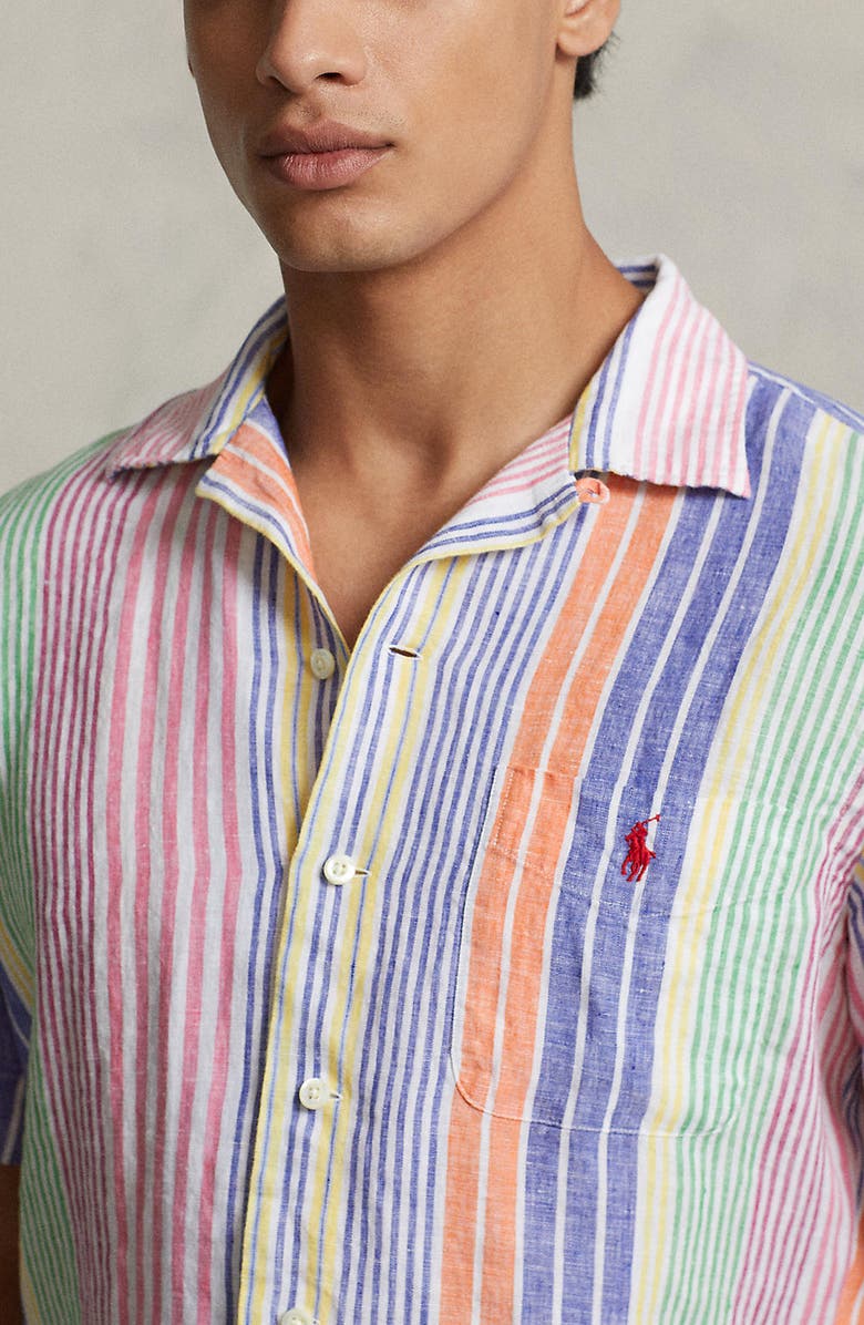Polo Ralph Lauren Linen Camp Shirt, Alternate, color, 