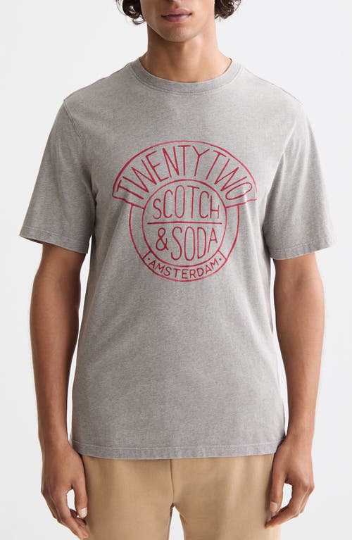 Scotch & Soda Denim Artwork Graphic T-shirt In Gray