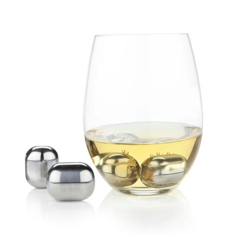 Glacier Rocks Wine Globes in Stainless Steel Set of 4