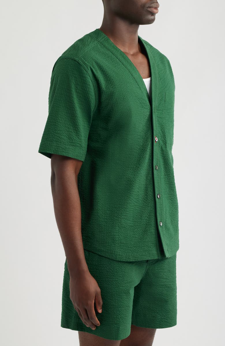 Imperfects Mr. Lynch's Benny Short Sleeve Seersucker Button-Up Jersey, Alternate, color, Irish Racing Green