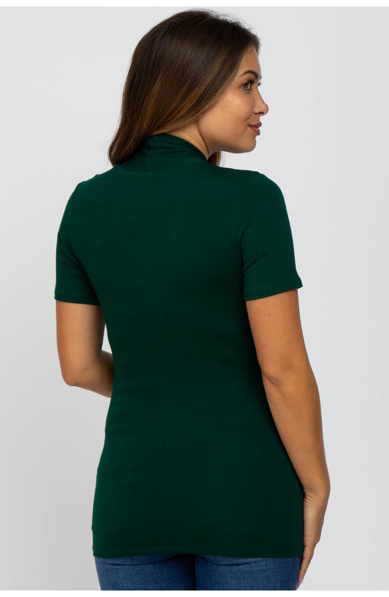 PinkBlush Solid Short Sleeve Wrap Front Nursing Top, Alternate, color, Forest Green