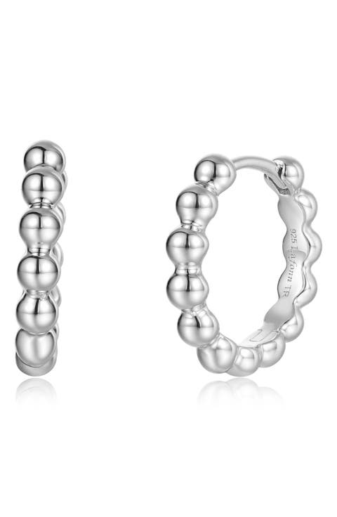 Classic Lumina Beaded Huggie Hoop Earrings