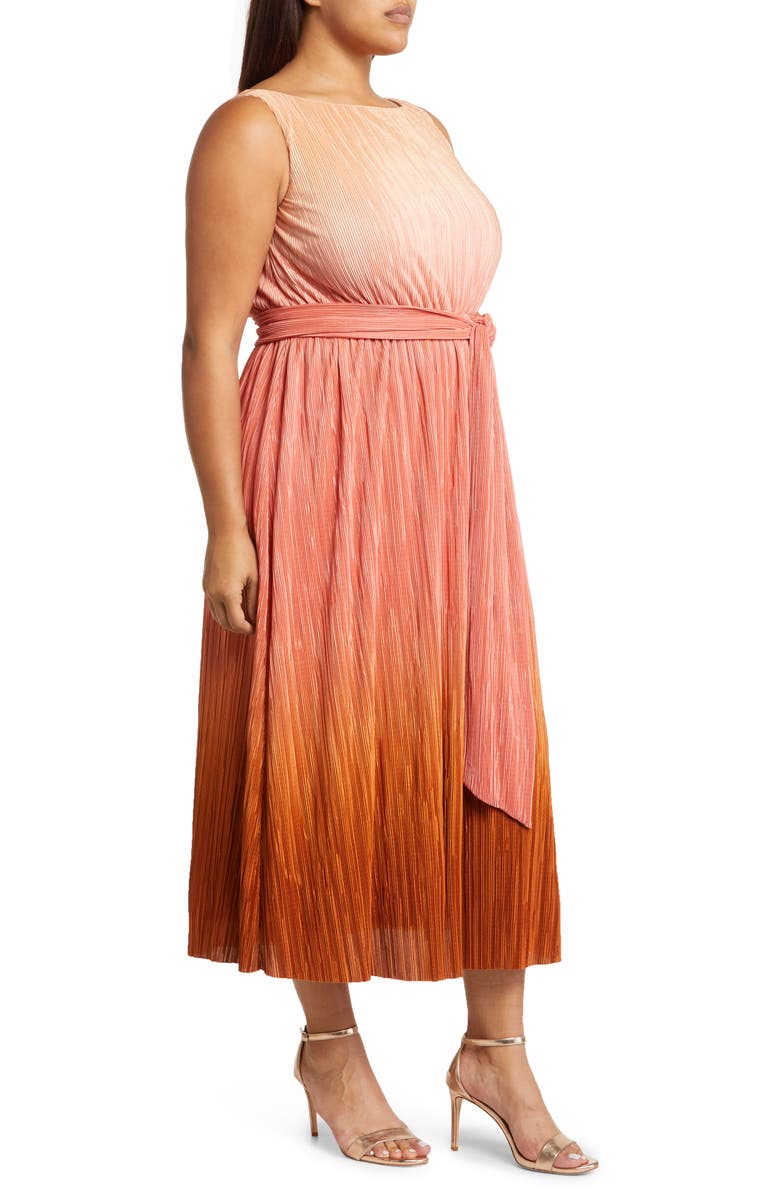Anne Klein Plissé Pleated A-Line Dress, Alternate, color, 