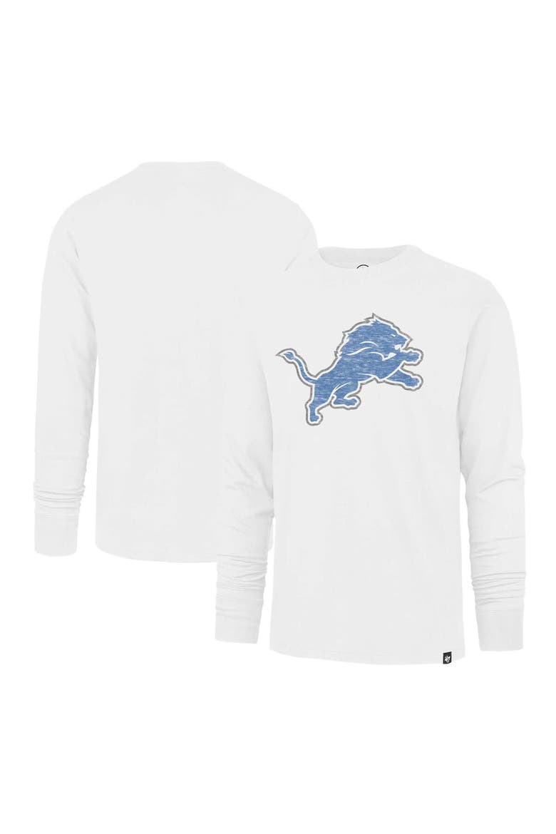Men's '47 White Detroit Lions Premier Franklin Long Sleeve T-Shirt, Main, color, White