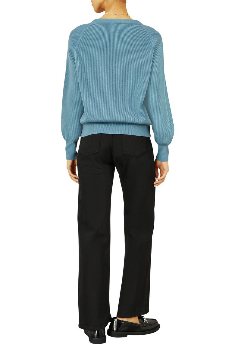 Yumi Knitted Stitch Detail Cardigan, Alternate, color, Blue